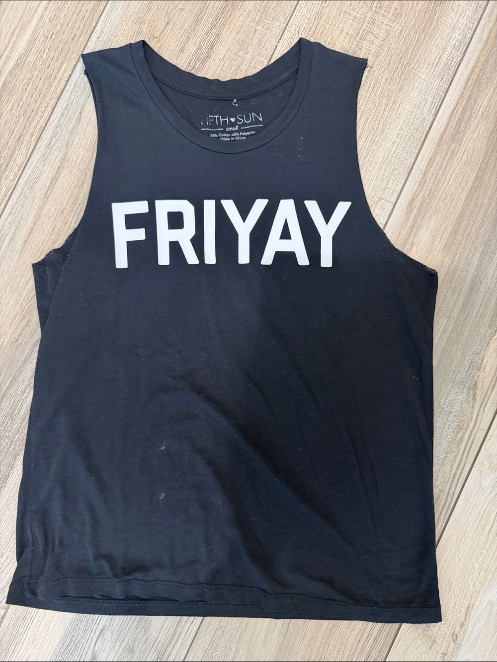 Fifth Sun Black 'FRIYAY' Graphic Muscle Tank